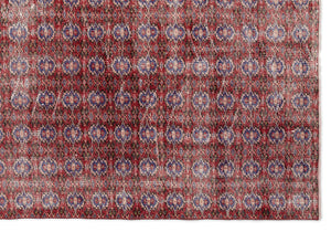 Red Over Dyed Vintage Rug 6'0'' x 8'9'' ft 184 x 266 cm