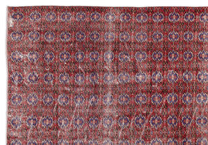 Red Over Dyed Vintage Rug 6'0'' x 8'9'' ft 184 x 266 cm