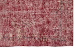 Red Over Dyed Vintage Rug 6'12'' x 11'0'' ft 213 x 336 cm