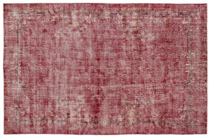 Red Over Dyed Vintage Rug 6'12'' x 11'0'' ft 213 x 336 cm