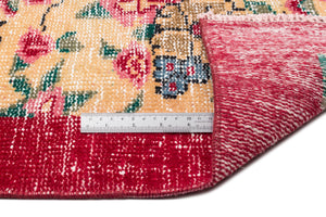 Retro Design Natural Red Floral Vintage Rug 5'5'' x 9'0'' ft 164 x 275 cm