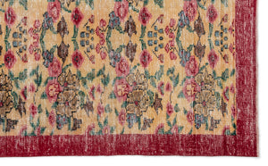Retro Design Natural Red Floral Vintage Rug 5'5'' x 9'0'' ft 164 x 275 cm