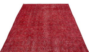Red Over Dyed Vintage Rug 5'1'' x 9'0'' ft 156 x 275 cm