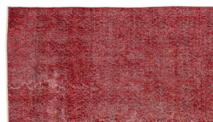 Red Over Dyed Vintage Rug 5'1'' x 9'0'' ft 156 x 275 cm