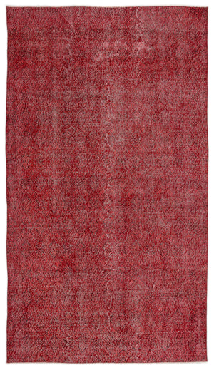 Red Over Dyed Vintage Rug 5'1'' x 9'0'' ft 156 x 275 cm