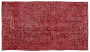 Red Over Dyed Vintage Rug 5'1'' x 9'0'' ft 156 x 275 cm