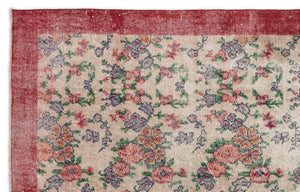 Retro Over Dyed Vintage Rug 5'5'' x 8'8'' ft 165 x 264 cm