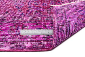 Fuchsia Over Dyed Vintage Rug 4'9'' x 8'10'' ft 145 x 268 cm