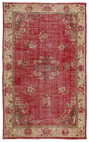 Naturel Over Dyed Vintage Rug 5'7'' x 9'1'' ft 169 x 276 cm