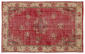 Naturel Over Dyed Vintage Rug 5'7'' x 9'1'' ft 169 x 276 cm