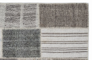 Striped Over Dyed Kilim Patchwork Unique Rug 3'11'' x 5'8'' ft 120 x 172 cm
