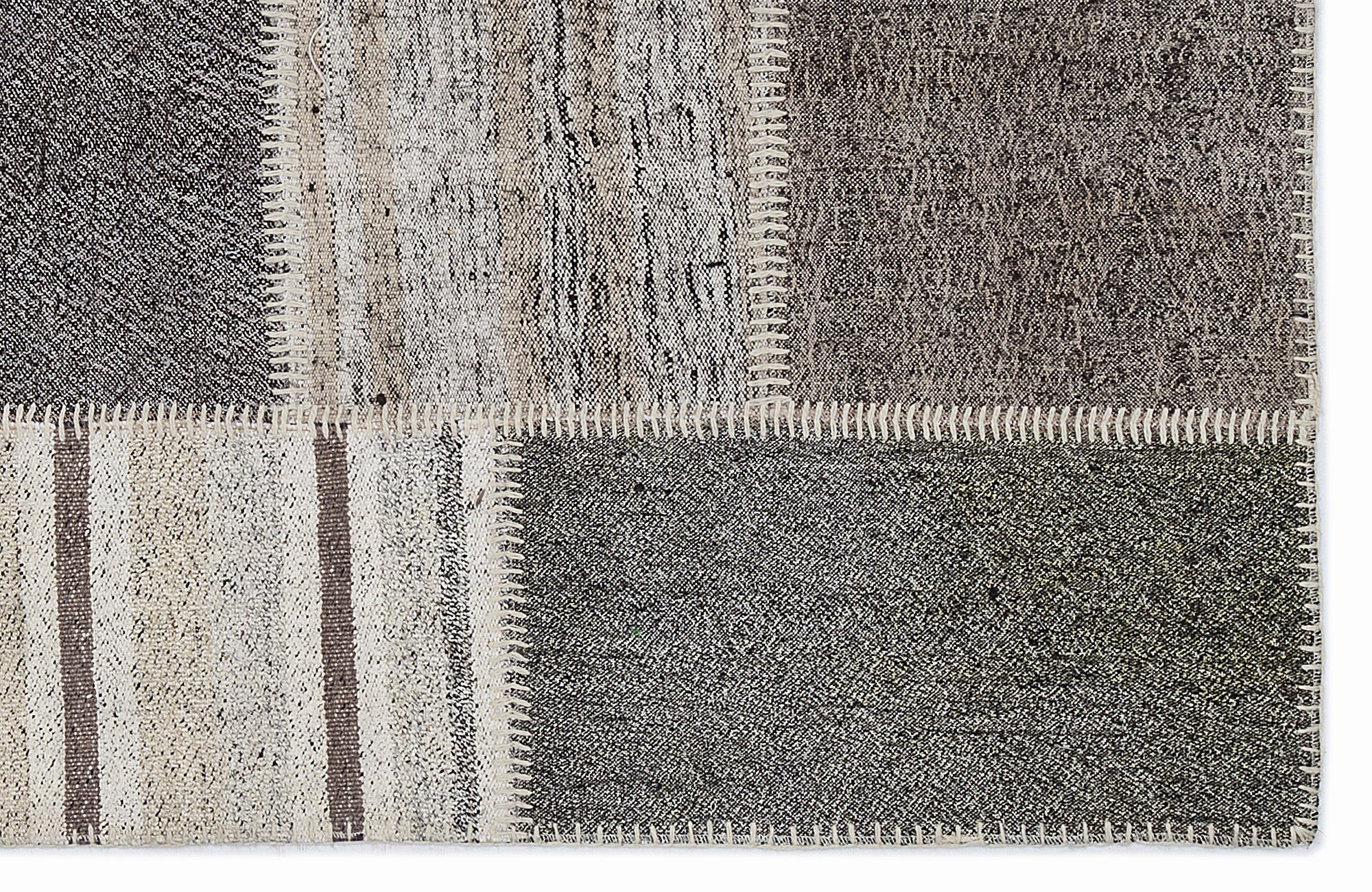 Striped Over Dyed Kilim Patchwork Unique Rug 3'11'' x 5'8'' ft 120 x 172 cm