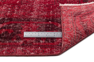 Red Over Dyed Vintage Rug 6'7'' x 10'4'' ft 200 x 315 cm
