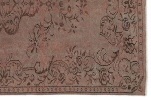 Brown Over Dyed Vintage Rug 5'2'' x 8'0'' ft 158 x 245 cm
