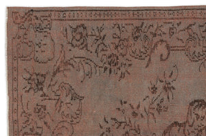 Brown Over Dyed Vintage Rug 5'2'' x 8'0'' ft 158 x 245 cm