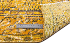 Yellow Over Dyed Vintage Rug 5'8'' x 9'2'' ft 173 x 280 cm