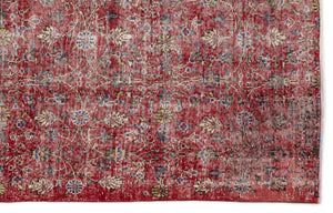 Red Over Dyed Vintage Rug 5'9'' x 8'10'' ft 175 x 268 cm