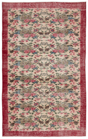 Retro Over Dyed Vintage Rug 5'7'' x 8'11'' ft 170 x 272 cm