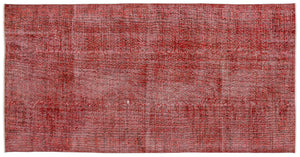 Red Over Dyed Vintage Rug 4'11'' x 9'11'' ft 151 x 302 cm
