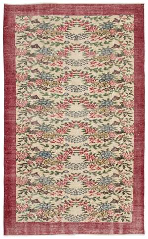 Retro Over Dyed Vintage Rug 5'5'' x 8'11'' ft 164 x 273 cm