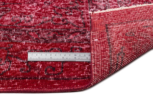 Red Over Dyed Vintage Rug 5'9'' x 8'12'' ft 175 x 274 cm