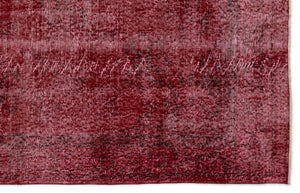 Red Over Dyed Vintage Rug 5'9'' x 8'12'' ft 175 x 274 cm