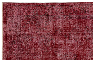 Red Over Dyed Vintage Rug 5'9'' x 8'12'' ft 175 x 274 cm