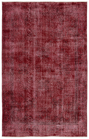 Red Over Dyed Vintage Rug 5'9'' x 8'12'' ft 175 x 274 cm