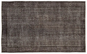 Gray Over Dyed Vintage Rug 5'9'' x 9'4'' ft 175 x 285 cm