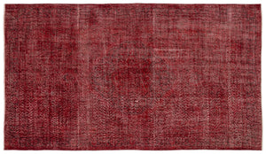 Red Over Dyed Vintage Rug 5'1'' x 9'1'' ft 156 x 276 cm