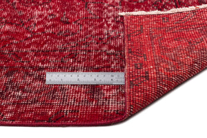 Red Over Dyed Vintage Rug 5'1'' x 9'1'' ft 156 x 276 cm