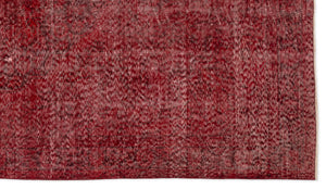 Red Over Dyed Vintage Rug 5'1'' x 9'1'' ft 156 x 276 cm