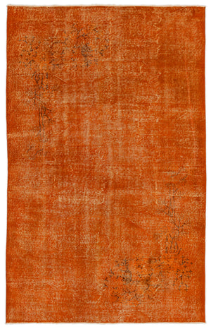 Orange Over Dyed Vintage Rug 5'7'' x 8'10'' ft 170 x 270 cm