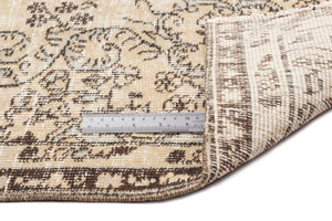 Beige Over Dyed Vintage Rug 5'4'' x 8'11'' ft 162 x 272 cm