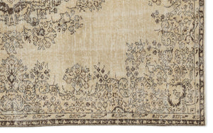 Beige Over Dyed Vintage Rug 5'4'' x 8'11'' ft 162 x 272 cm