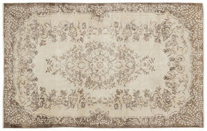 Beige Over Dyed Vintage Rug 5'10'' x 9'8'' ft 179 x 294 cm