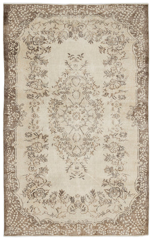 Beige Over Dyed Vintage Rug 5'10'' x 9'8'' ft 179 x 294 cm
