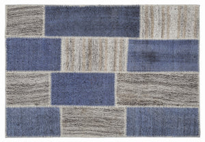 Mixed Over Dyed Kilim Patchwork Unique Rug 3'11'' x 5'11'' ft 120 x 180 cm