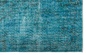 Turquoise Over Dyed Vintage Rug 5'12'' x 9'7'' ft 182 x 292 cm