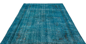 Turquoise Over Dyed Vintage Rug 6'2'' x 9'3'' ft 189 x 283 cm
