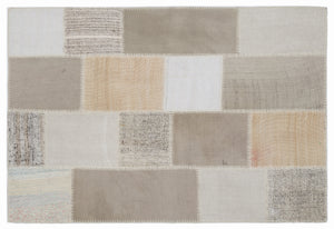 Striped Over Dyed Kilim Patchwork Unique Rug 3'11'' x 5'11'' ft 120 x 180 cm