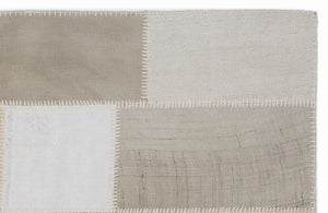 Striped Over Dyed Kilim Patchwork Unique Rug 3'11'' x 5'11'' ft 120 x 180 cm