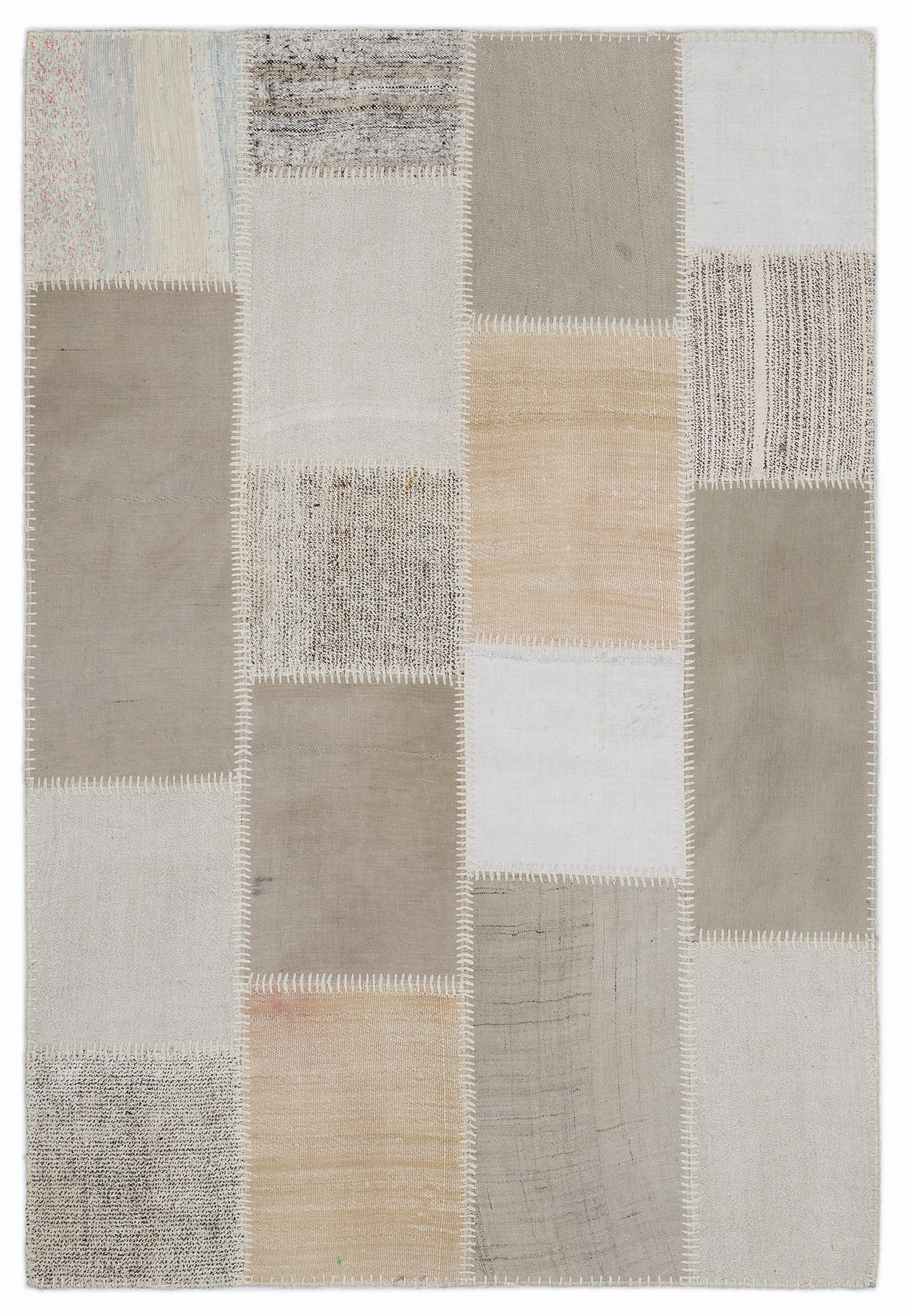 Striped Over Dyed Kilim Patchwork Unique Rug 3'11'' x 5'11'' ft 120 x 180 cm