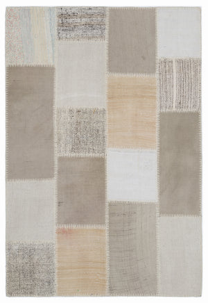 Striped Over Dyed Kilim Patchwork Unique Rug 3'11'' x 5'11'' ft 120 x 180 cm