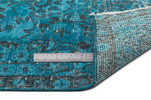 Turquoise Over Dyed Vintage Rug 6'0'' x 9'9'' ft 183 x 297 cm