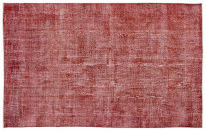 Red Over Dyed Vintage Rug 5'8'' x 9'0'' ft 172 x 275 cm