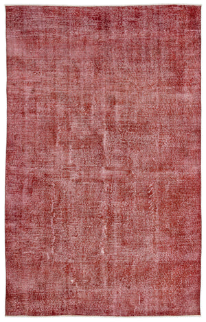 Red Over Dyed Vintage Rug 5'8'' x 9'0'' ft 172 x 275 cm