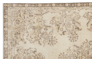 Beige Over Dyed Vintage Rug 6'3'' x 10'1'' ft 191 x 307 cm