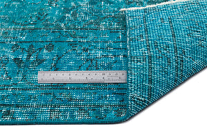 Turquoise  Over Dyed Vintage Rug 5'2'' x 8'0'' ft 158 x 244 cm