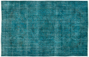 Retro Design Stone Blue Over Dyed Vintage Rug 5'2'' x 8'0'' ft 158 x 244 cm